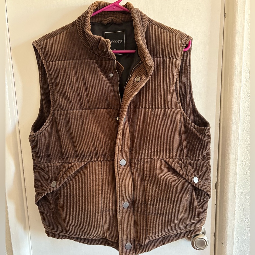 BLANK NYC Corduroy Puffer Vest - Brown